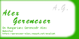 alex gerencser business card